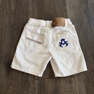Akademiks Denim Shorts Kids 3T White Good Embroidered Logo Streetwear 2013‎